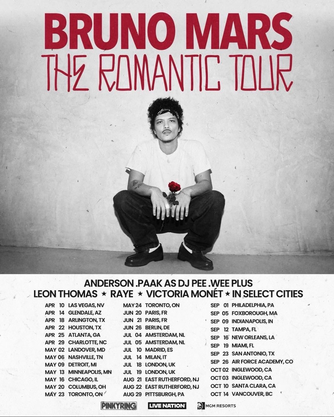 ROMANTIC TOUR - bro I genuinely cannot believe Iโm seeing BRUNO MARS