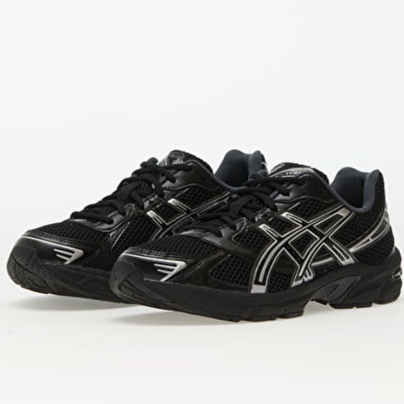 asics gel black silver