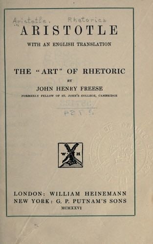 The Art Of Rhetoric - Aristotle