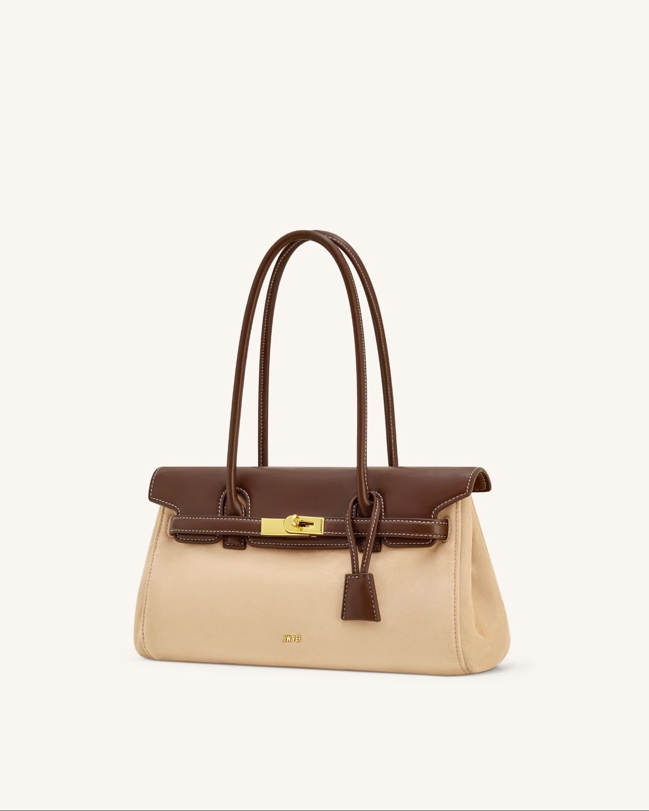 JW PEI Yara Faux Suede Shoulder Bag - Dark Brown - $149 USD