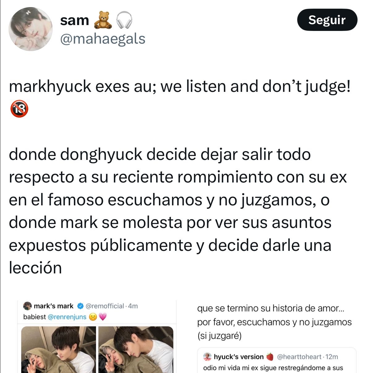 markhyuck au - we listen and donβt judge