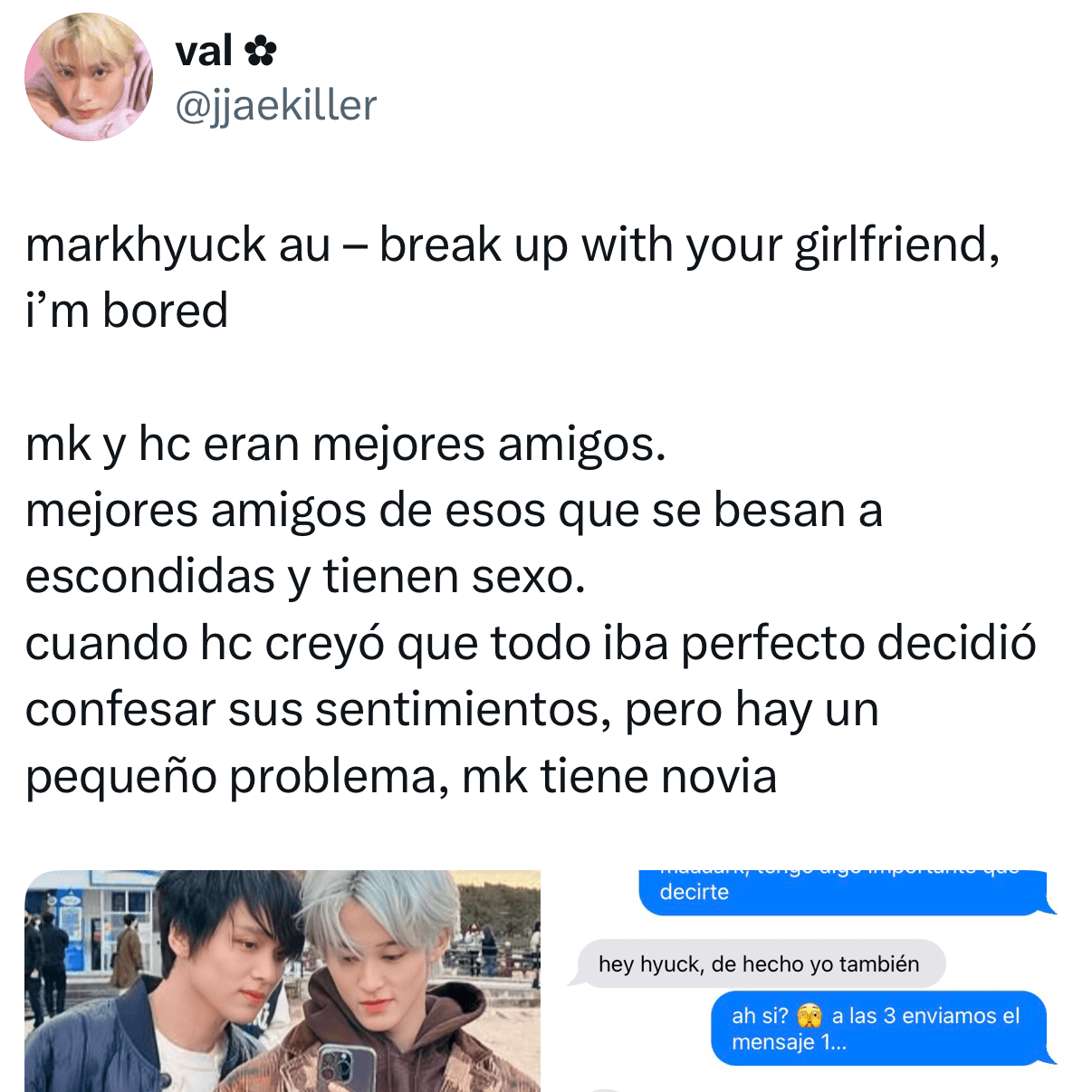 markhyuck au break up with your girlfriend, iβm bored