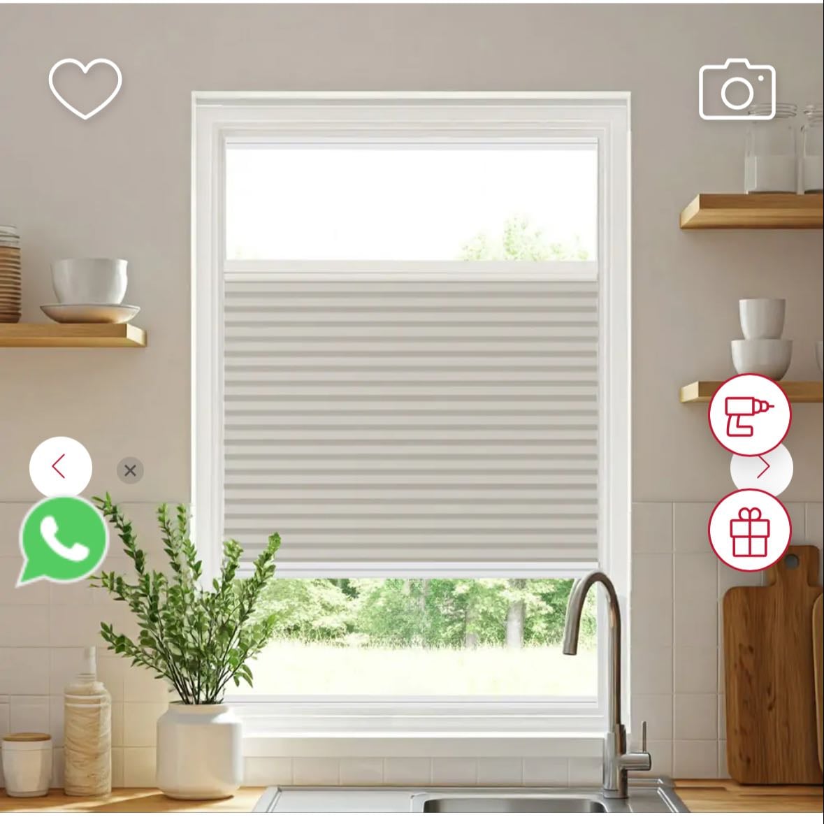 Cortinas Plisadas Sin Taladrar Cristal Fit Traslúcidas Éfeso para puertas y ventanas