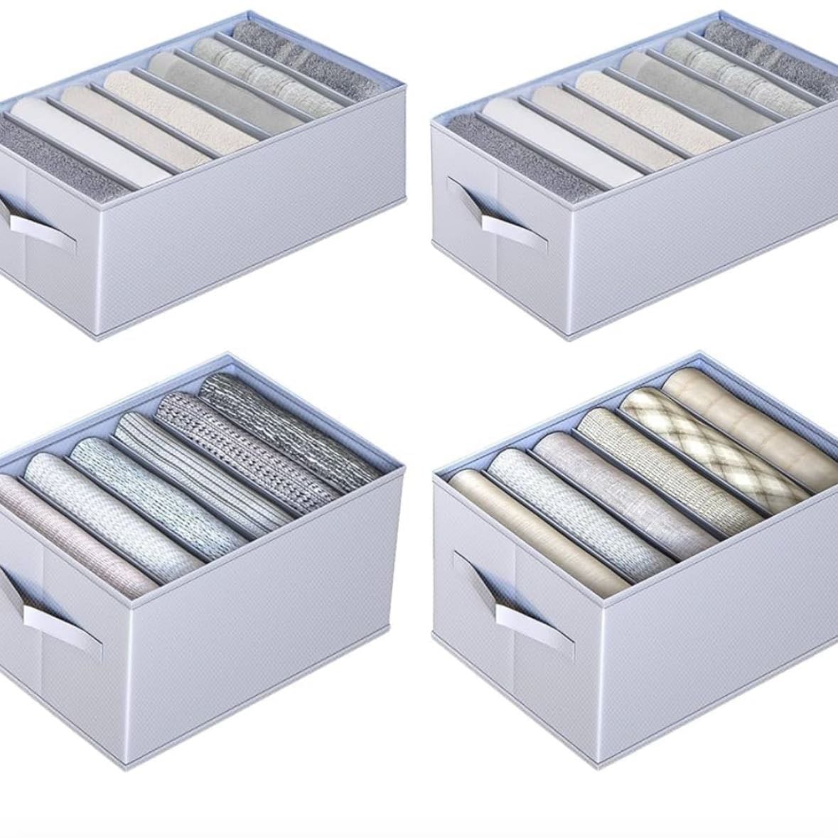 Organizador Armario 4 pcs Organizador Ropa de Tela Cajas Almacenamiento Plegable Para Almacenar Jeans,Suéter,Camisetas