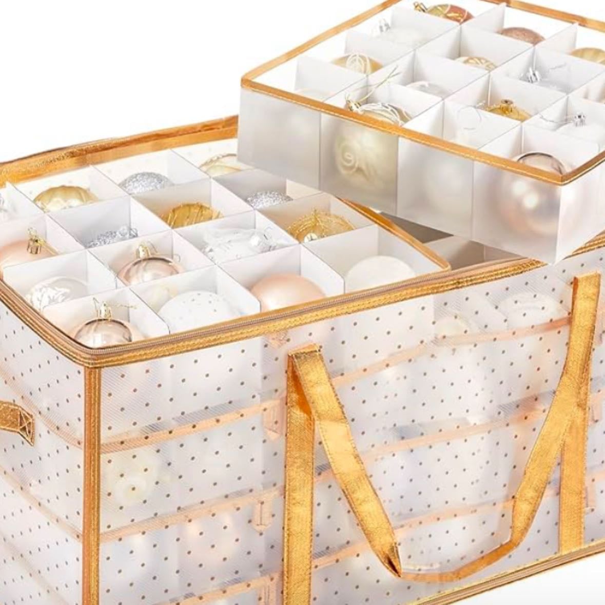 SONGMICS Caja Almacenaje para Bolas de Navidad