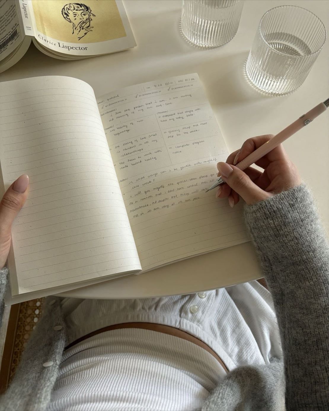 I journal once a week - It can be something short, just to be grateful, write some thoughts, a phrase that I liked