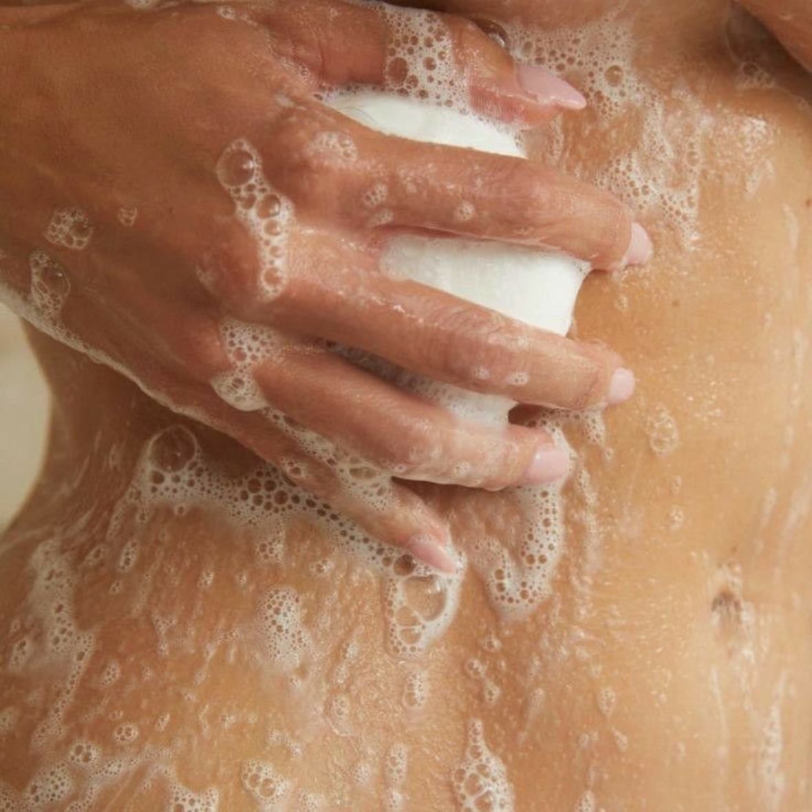 Use soap bar - Use a silicone scrub or a wash cloth