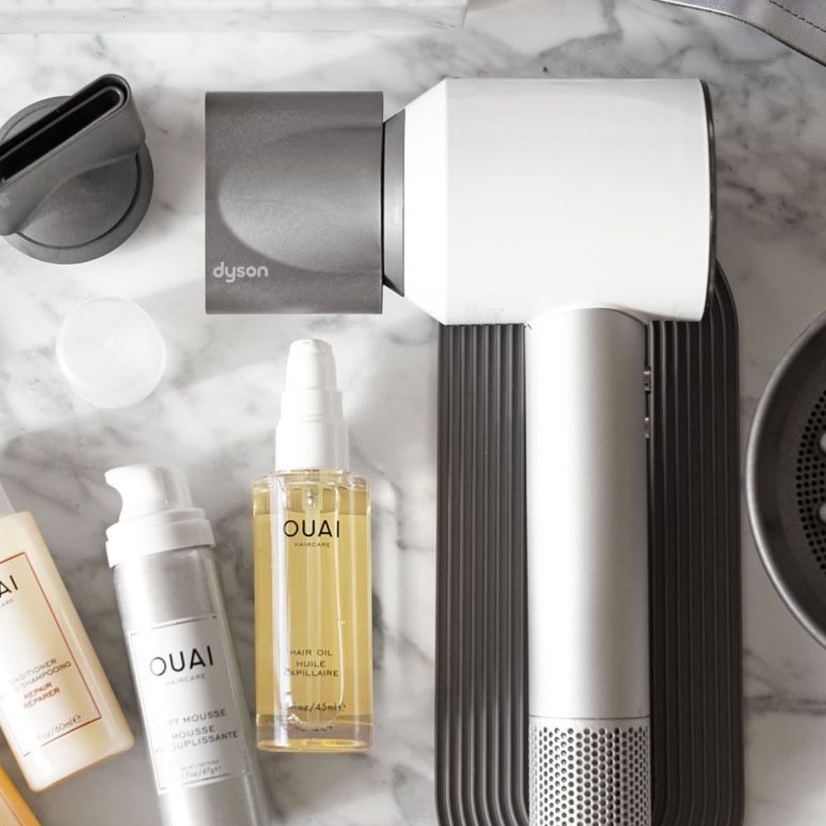 Blow dry you hair - Don’t forget leave in conditioner and heat protectant before. Use hair oil or serum after