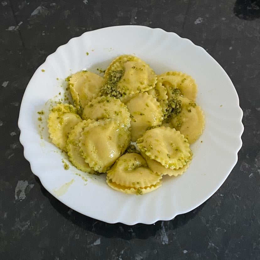 raviolis con pesto