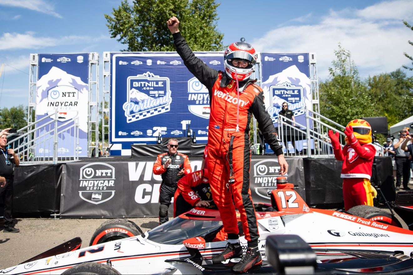 Portland - Palou clinches title. Power gets Penske's first 2025 win. Great intrigue with him leading followed by Christian and Alex. Lundgaard runs Palou wide