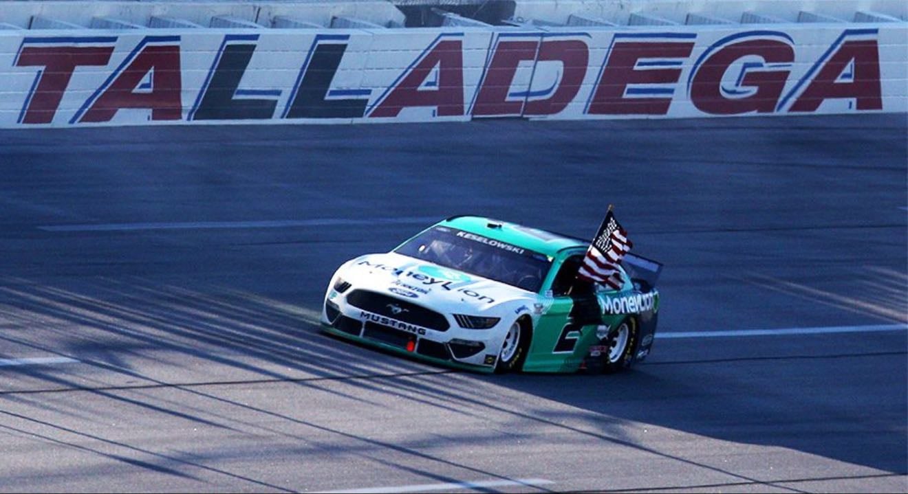 Talladega - A typical Talladega race. Matt D moved up to block high line which gave Brad the lead. Joey flipped early. Both stages ended under yellow