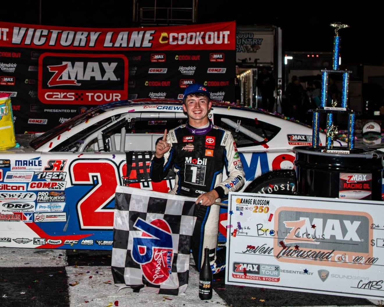 Orange County - April 20, 2024
Several cautions, the main one involving Zilisch and McCarty running 1-2 in later half. Crews pulls away from Honeycutt late to get first CARS win