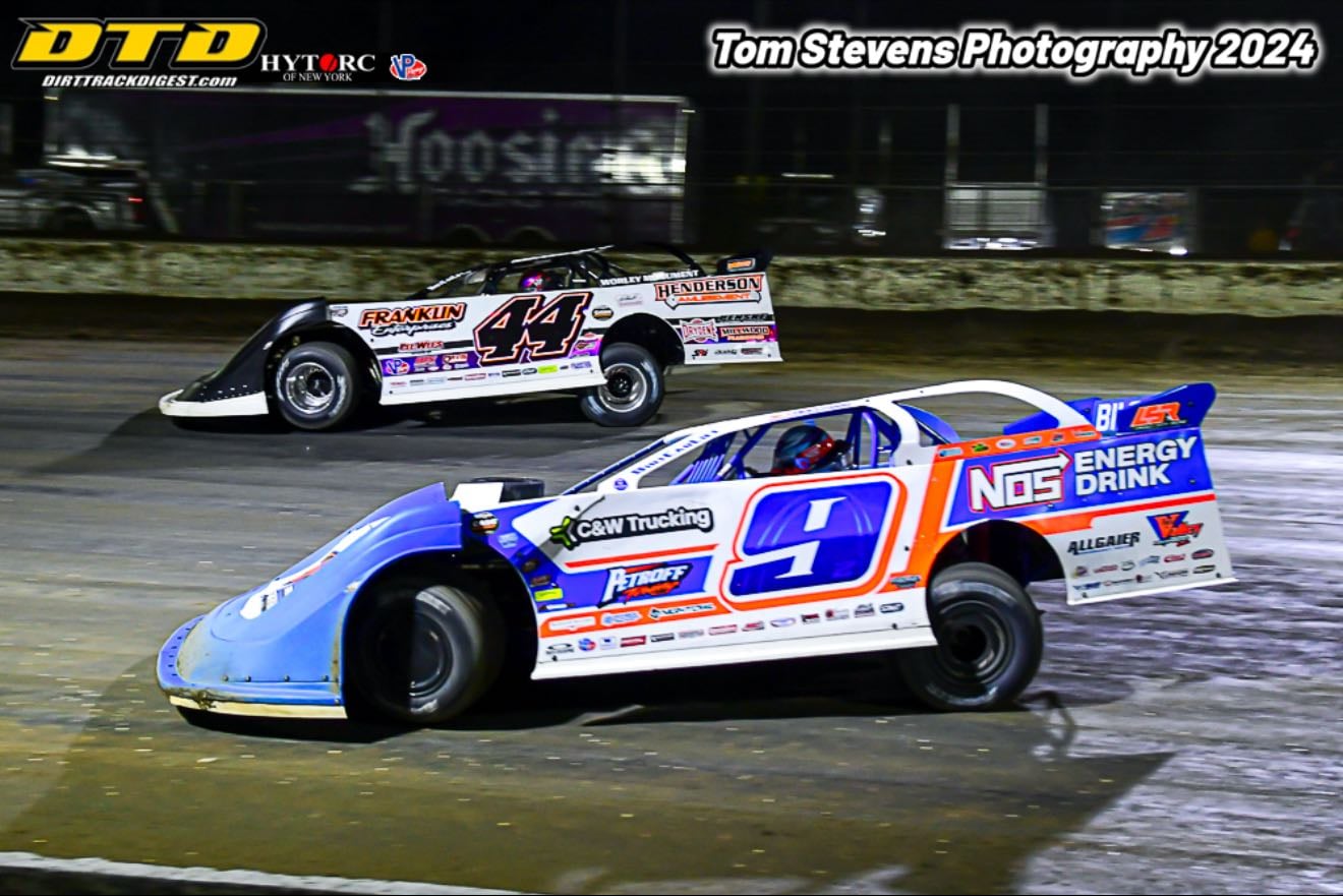 Volusia Nationals Night 1 - February 15, 2024
Good last lap finish by Hoffman who slides over Madden to win. Several cautions but overall good race. Marlar and RTJ led early