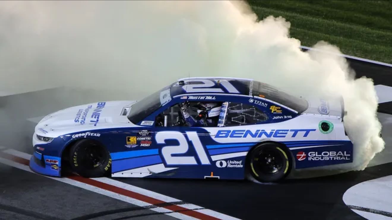 Atlanta - Some parts were boring with single file until end of stage and race. Allgaier should have blocked 21 but stayed with teammate and allowed Hill to win