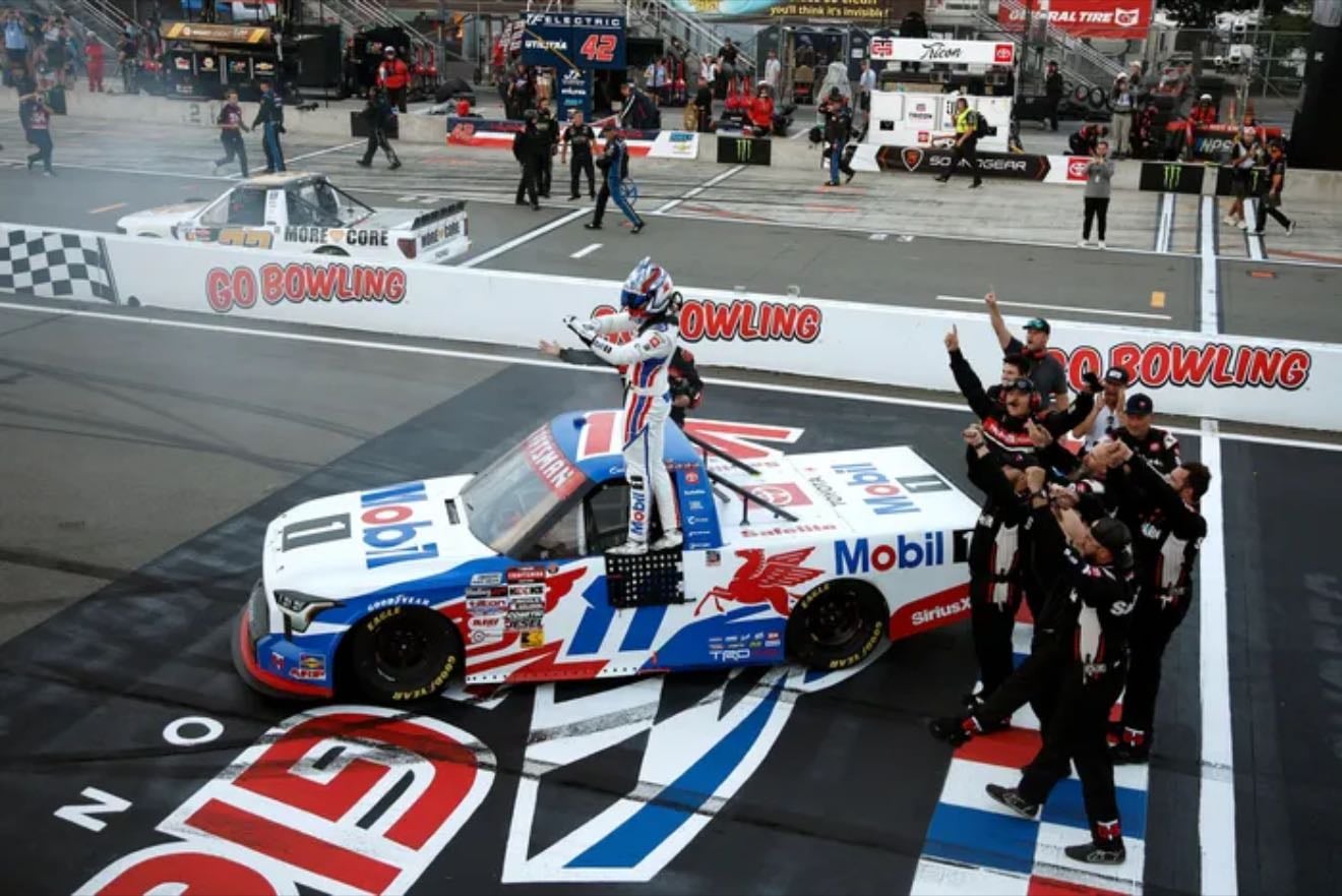 Watkins Glen - The finish was good with Heim holding Hemric in final lap. But it was triple overtime and lots of wrecks. Dumb Garcia wrecks Connor. Kind of a mess