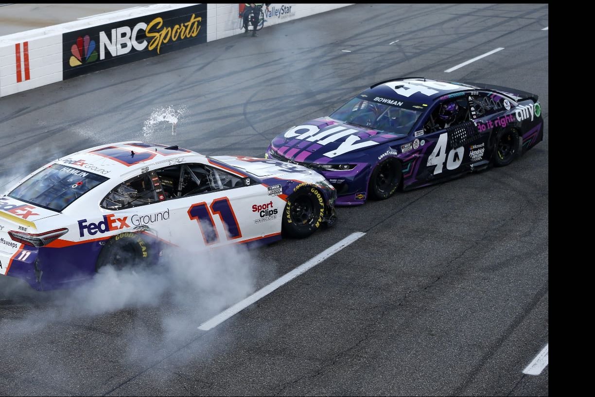 Martinsville 2 - "He’s a hack" race where Bowman spins Hamlin and goes on to win. Some points drama at the end with Truex sneaking into final four over Brad and Kyle"