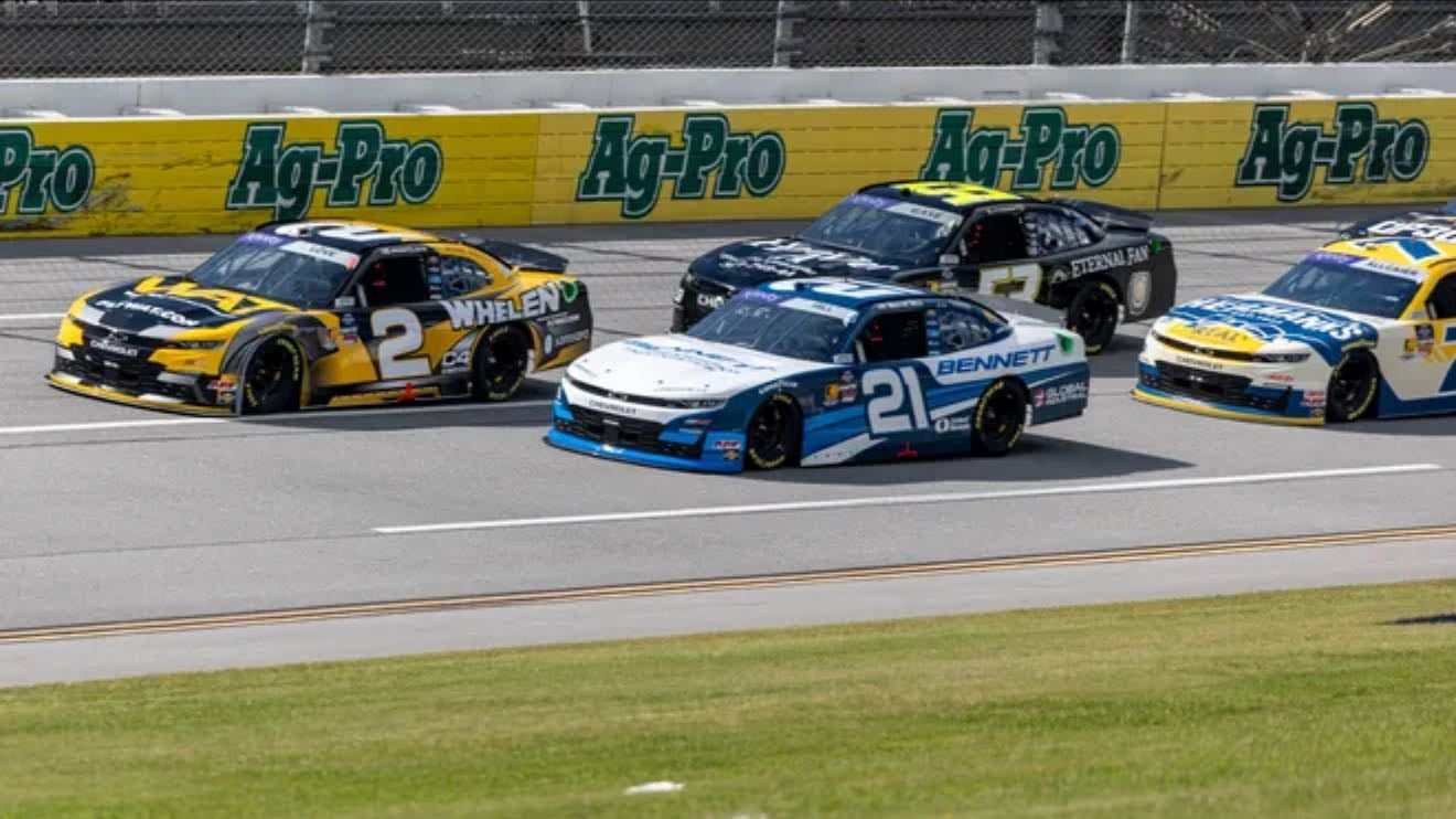 Talladega - Forgot to log. Love gets in back of Zilisch and spins him hard into wall. Caution flies video replay determines Hill was ahead of Love and Jeb