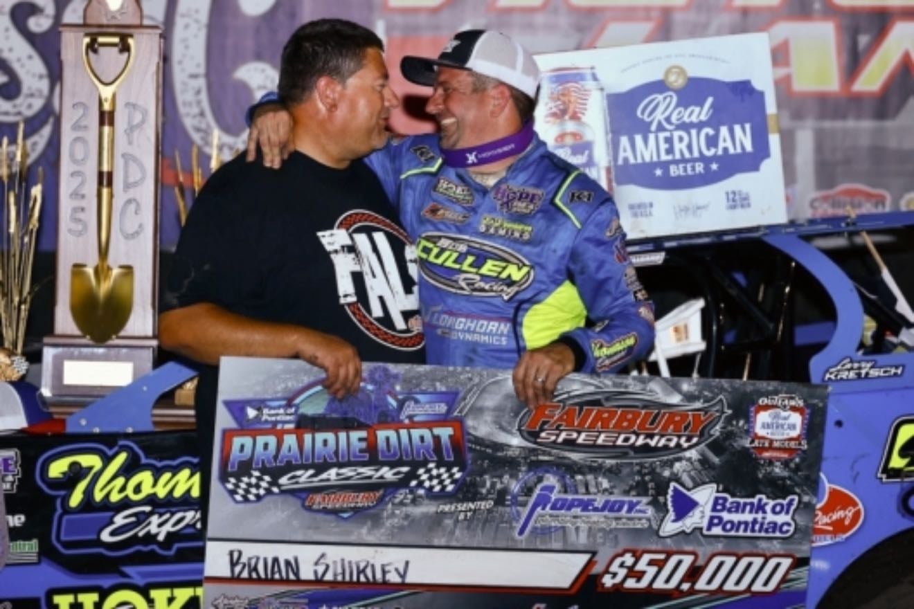 Prairie Dirt Classic - July 26, 2025
So many cautions but the ending was good as Sheppard almost beat Shirley at the line. Track was a mess, several wrecks and debris. Shirley's first PDC