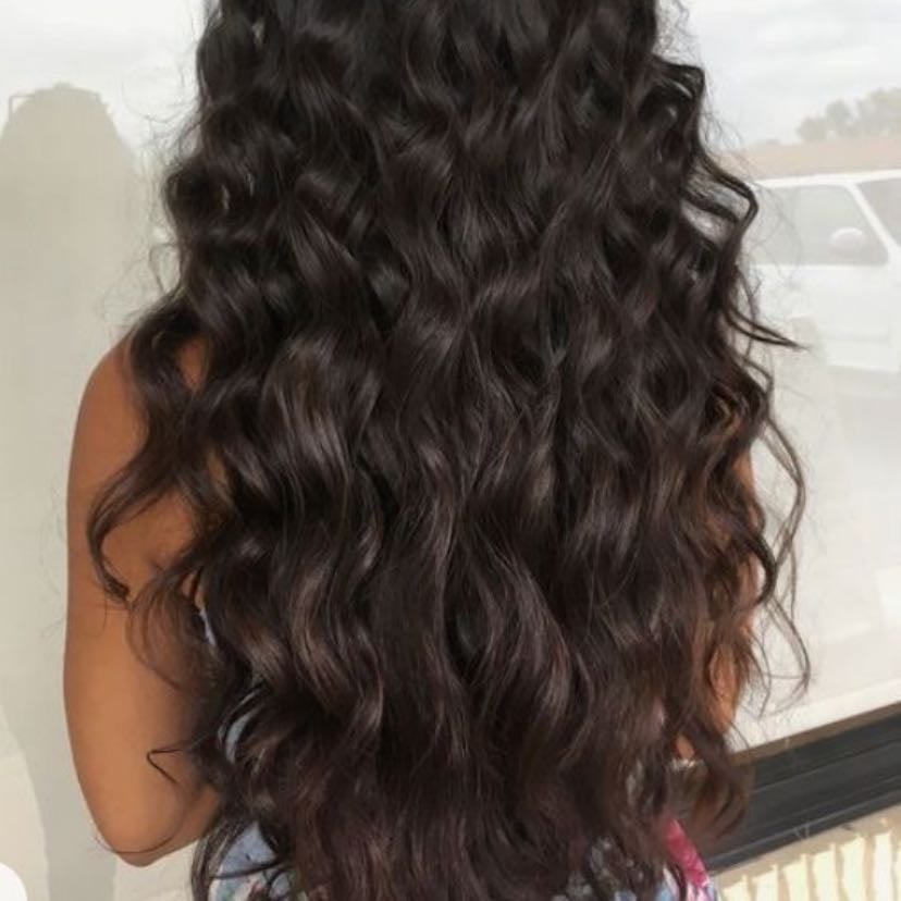 long wavy hair.