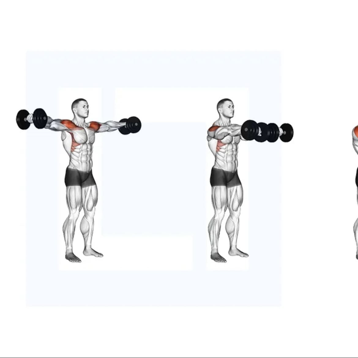 2.5 front raise to lateral - 1 min