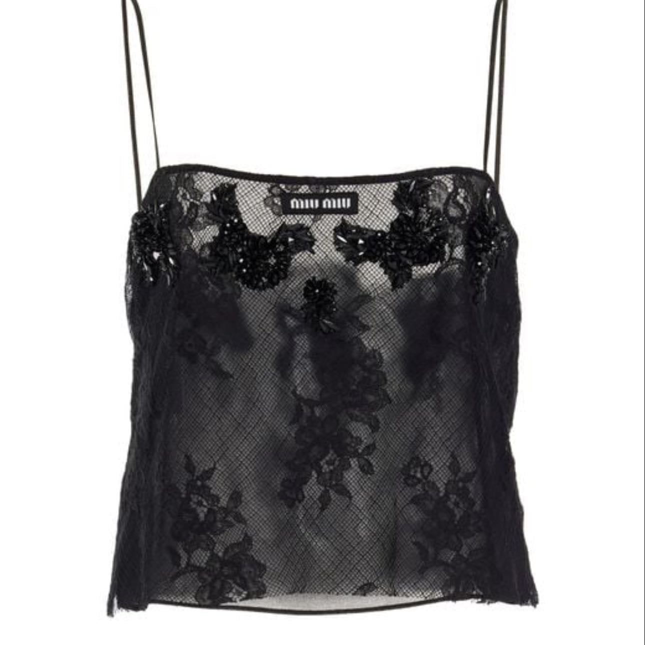 Miu Miu embroidered lace top