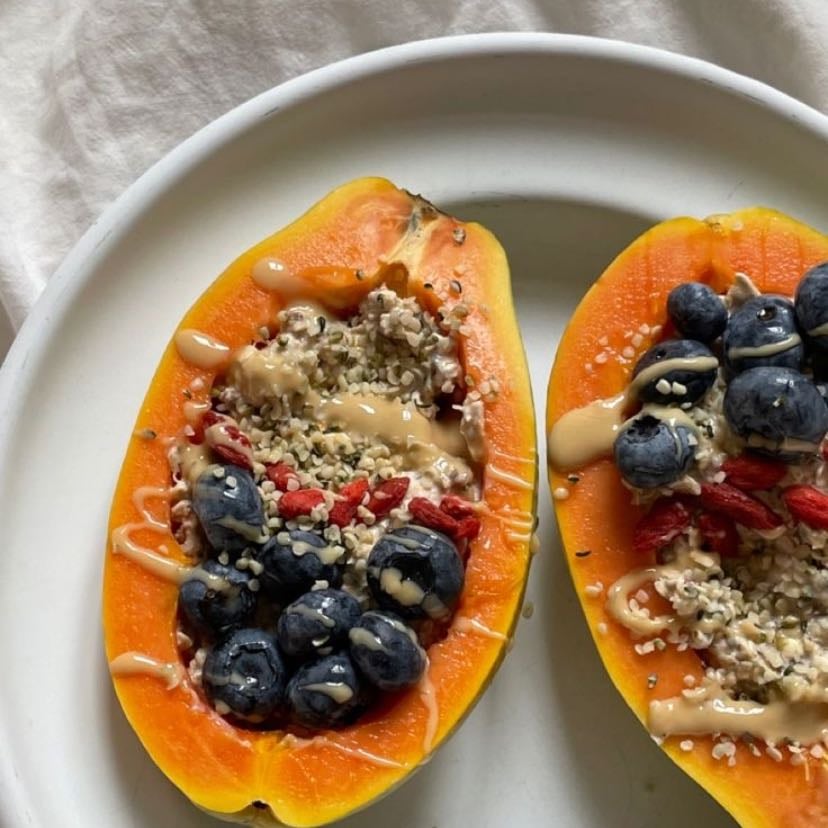 Papaya & yogurt bowl