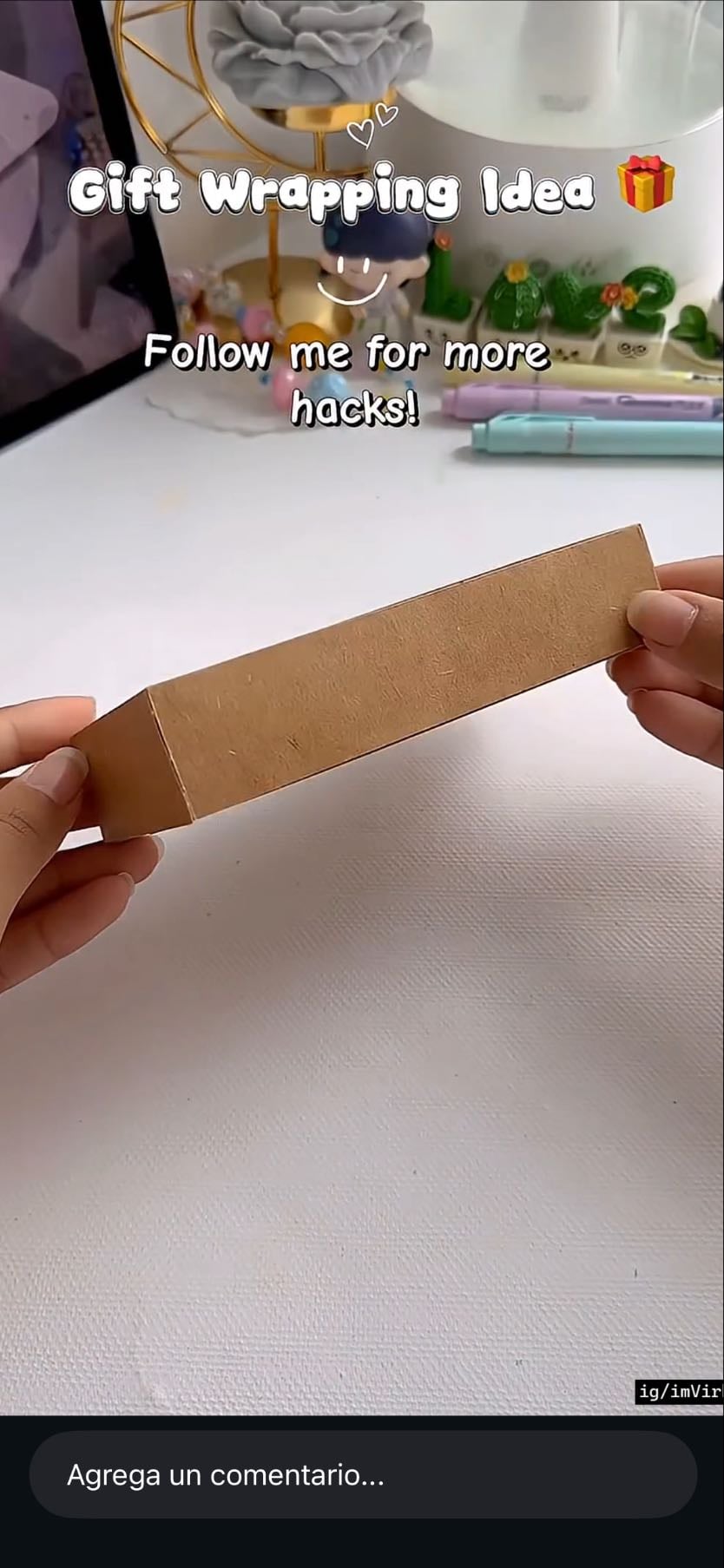 cajita con hoja de madera - reel