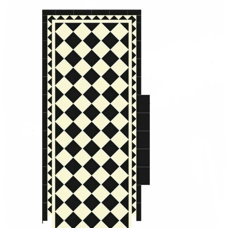 Black&white hallway tiles