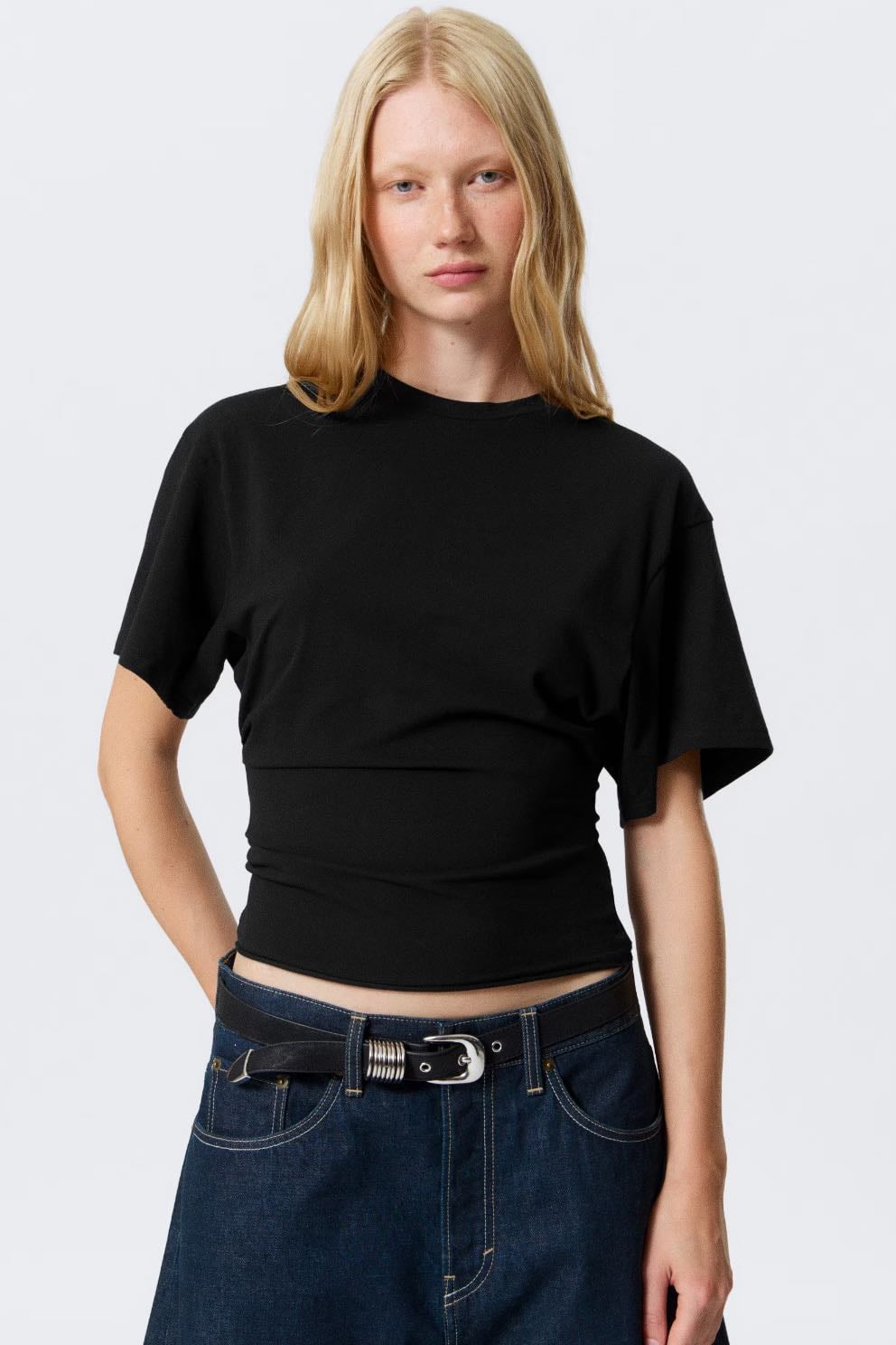 draped fitted t shirt - weekday