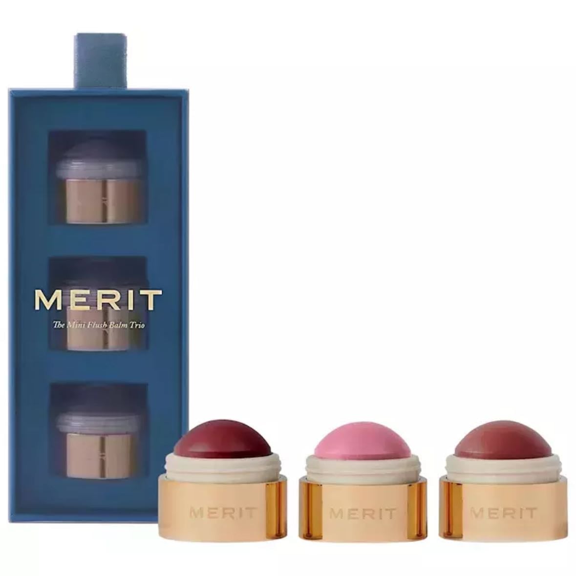 MINI FLUSH BALM CREAM BLUSH TRÍO SET de Merit