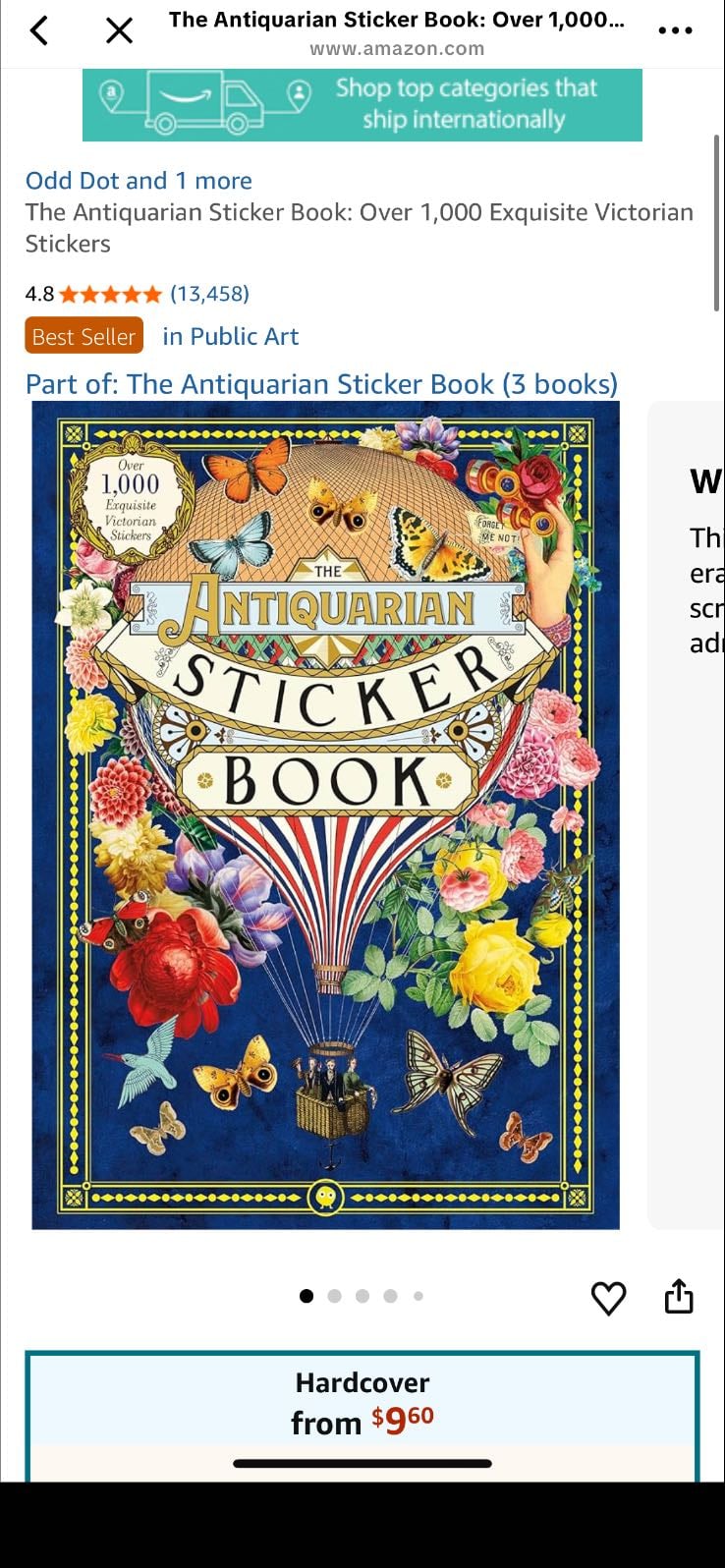 Antiquarian sticker book