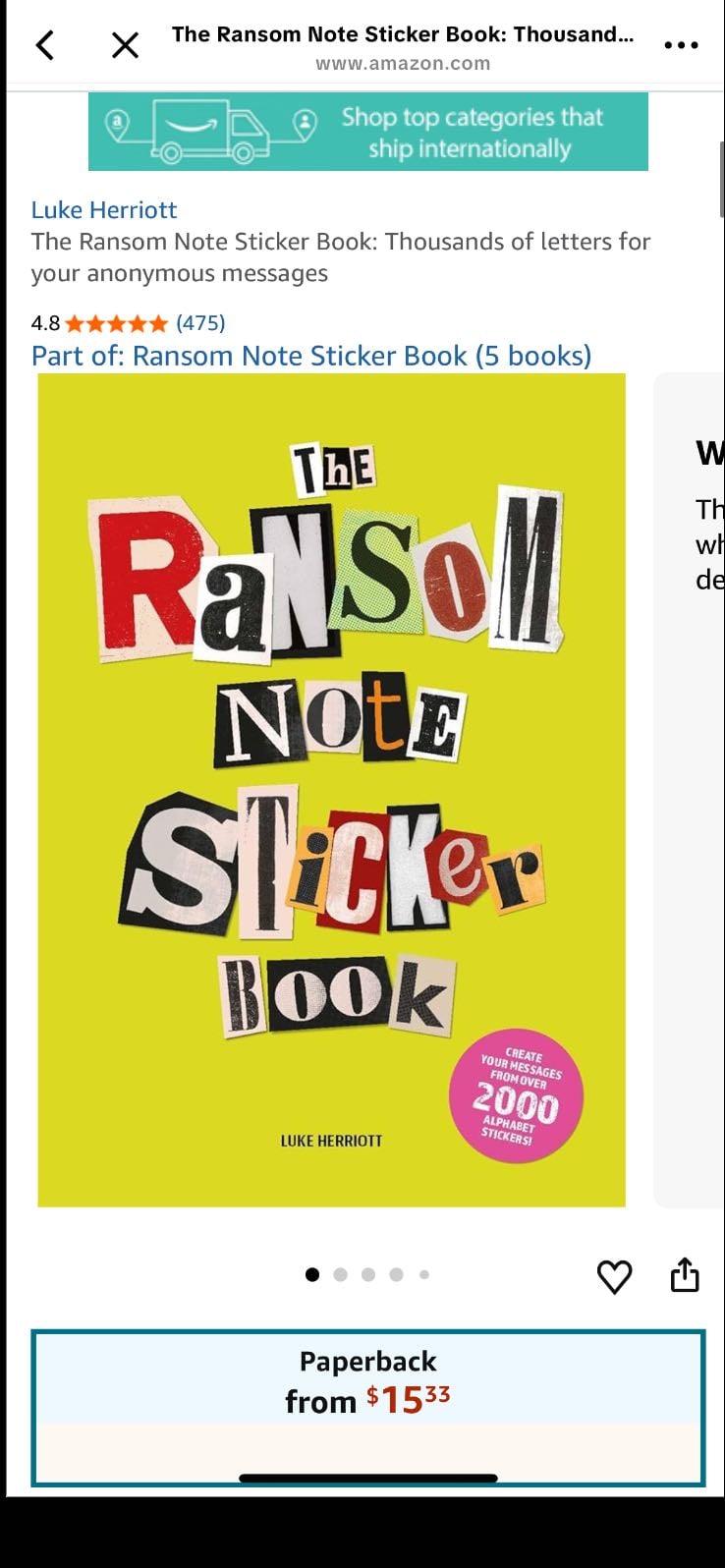 Ransom sticker book