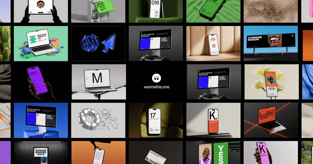 Wannathis: 3D illustrations and Mockups for design projects - 3D, ilustraciones y mockups. En PNG o para usar en figma