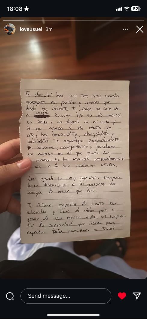 subió la carta que le hice - una carta hecha con mucho cariño de mi parte, y saber que le gusto y se tomo el tiempo de leerla significó mucho para mi