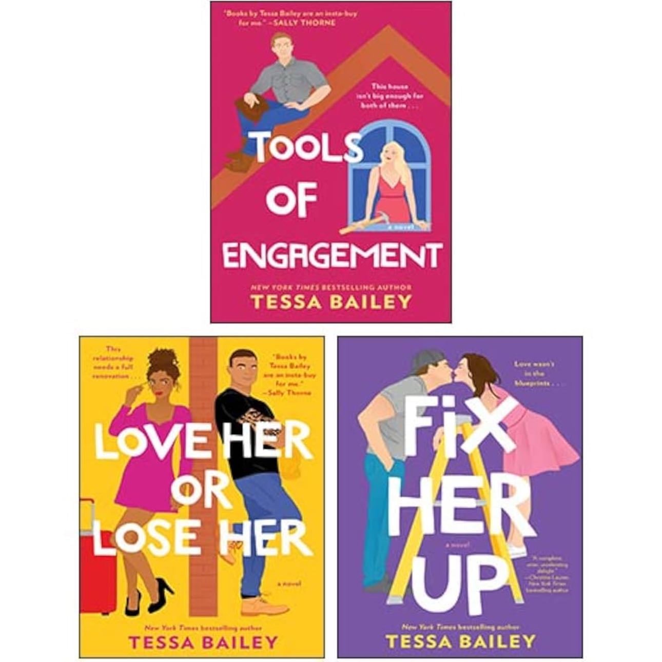 Hot And Hammered Series 3 Books Collection Set By Tessa Bailey(Fix Her Up, Love Her or Lose Her & Tools of Engagement) - $451.01