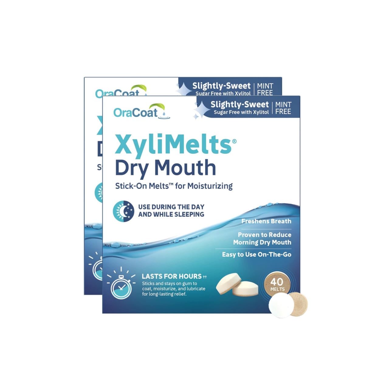 OraCoat XyliMelts Dry Mouth Relief Moisturizing Oral Adhering Discs, Slightly-Sweet Mint-Free, 40 Count (Pack of 1 - $500.01