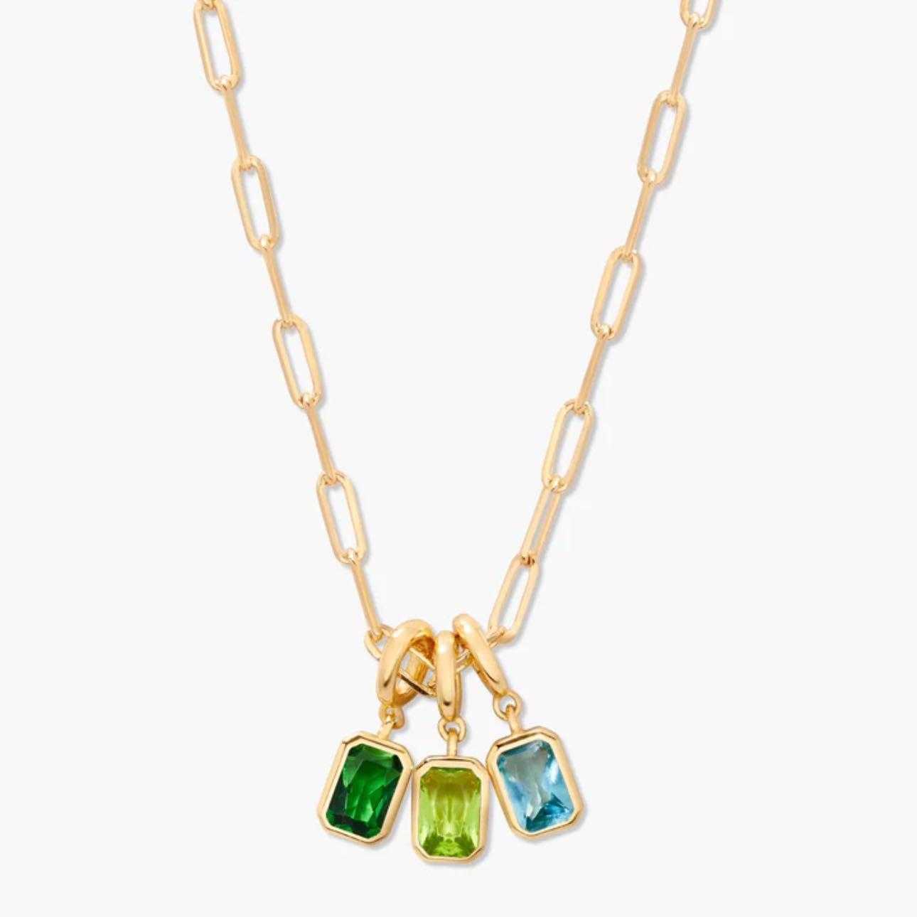 Mackenzie Three Birthstone Necklace - $174 USD April+March+January