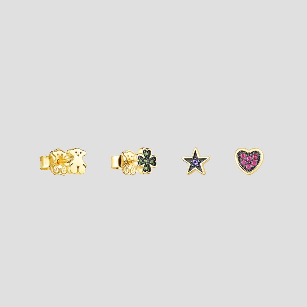 TOUS Set 4 aretes Mujer - $2500