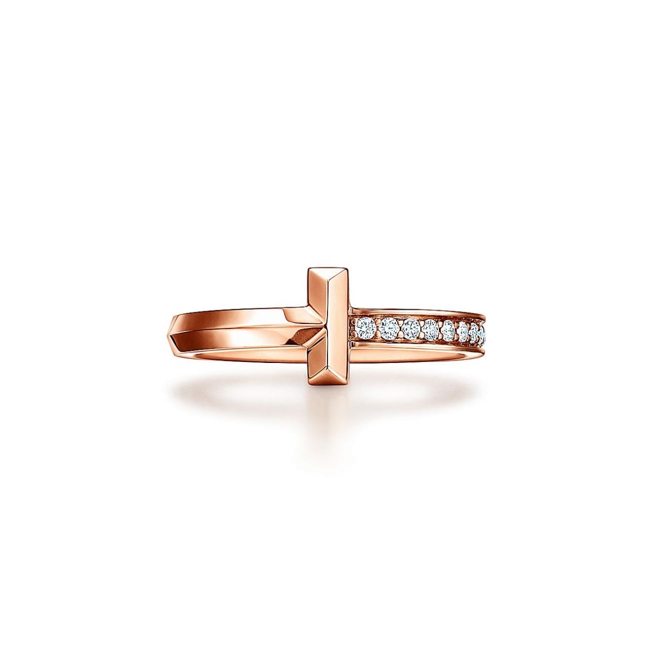 Tiffany T Anillo T1 en oro rosa con diamantes - $48000 Size