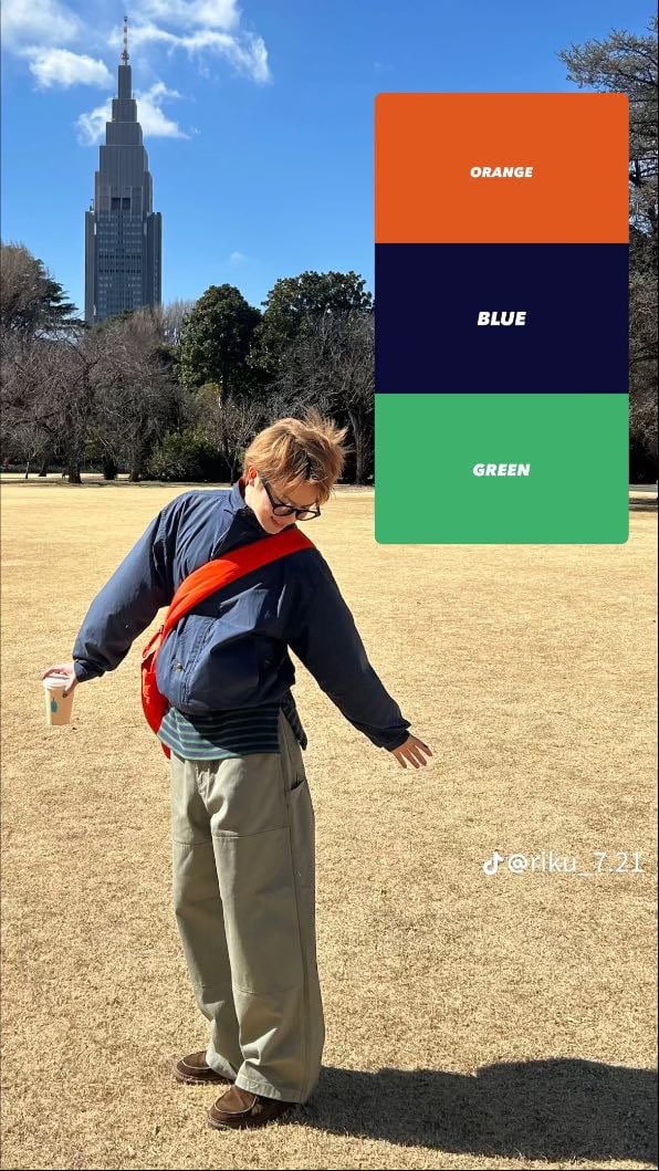 オレンジ×ネイビー