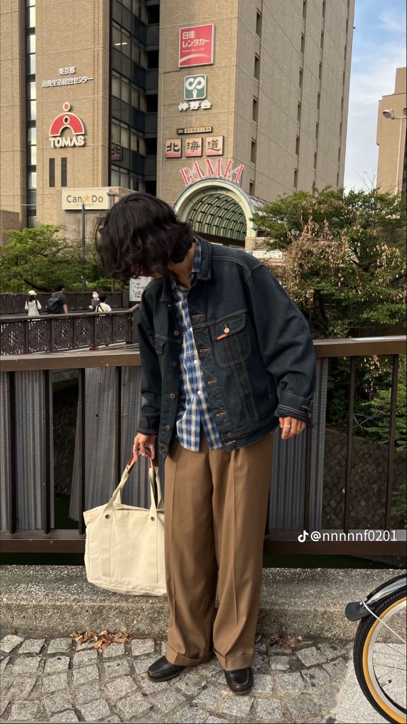 ネルシャツ×ジージャン