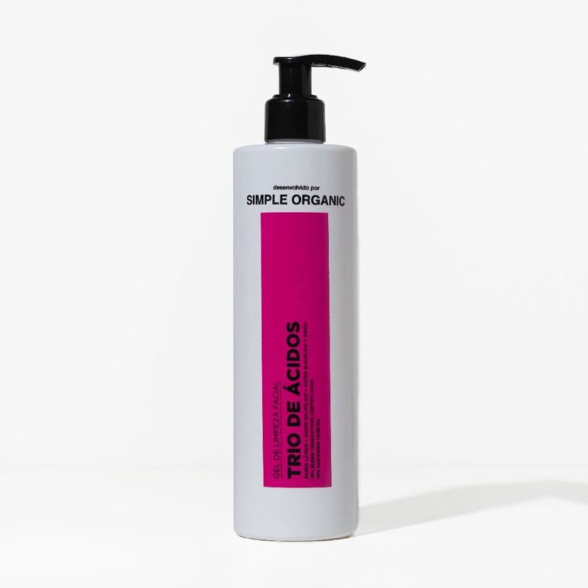 gel de limpeza trio de ácidos simple organic
