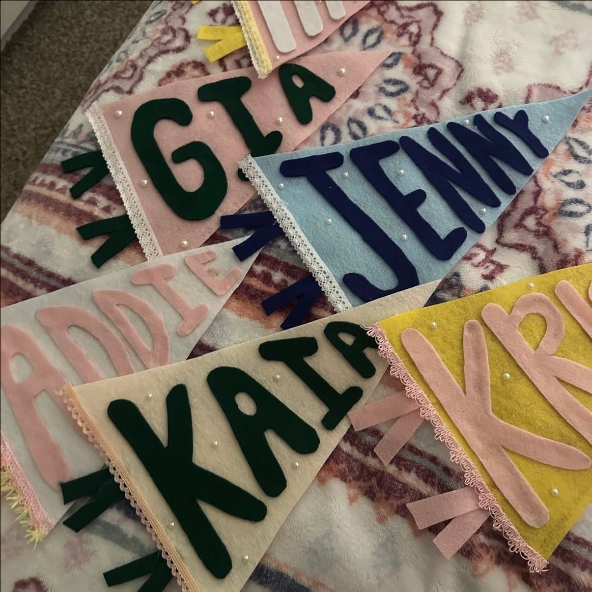 felt name banners