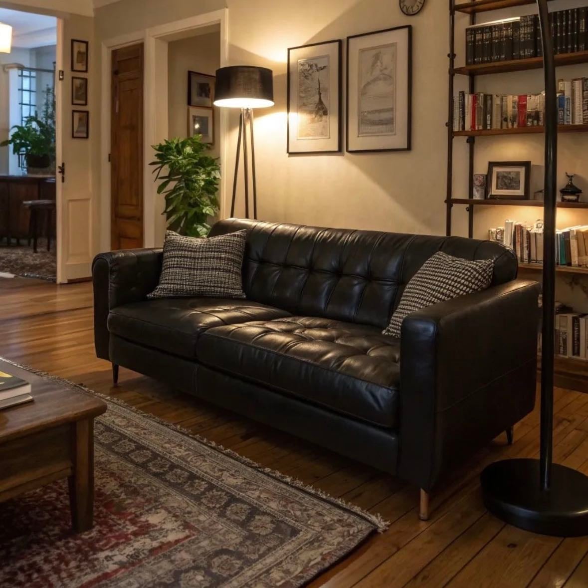 a leather couch