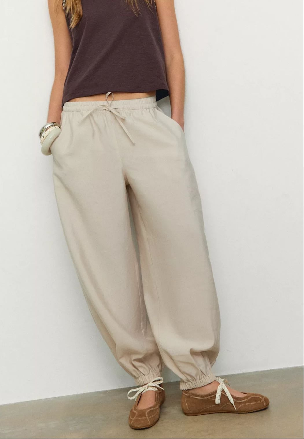 Pantalón bombacho tencel - Stradivarius
