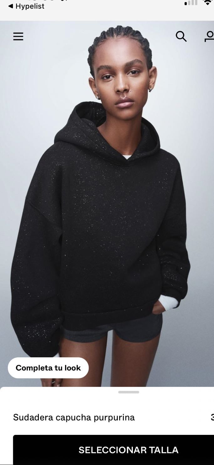 Sudadera capucha purpurina - Bershka