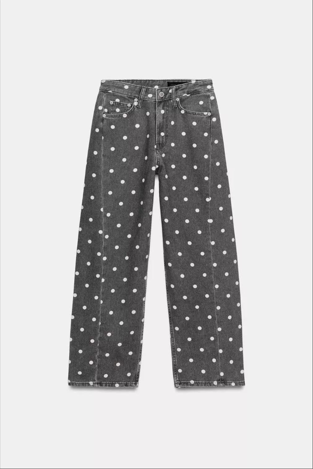 JEANS ZW COLLECTION ANKLE RELAXED TIRO MEDIO LUNARES - Zara