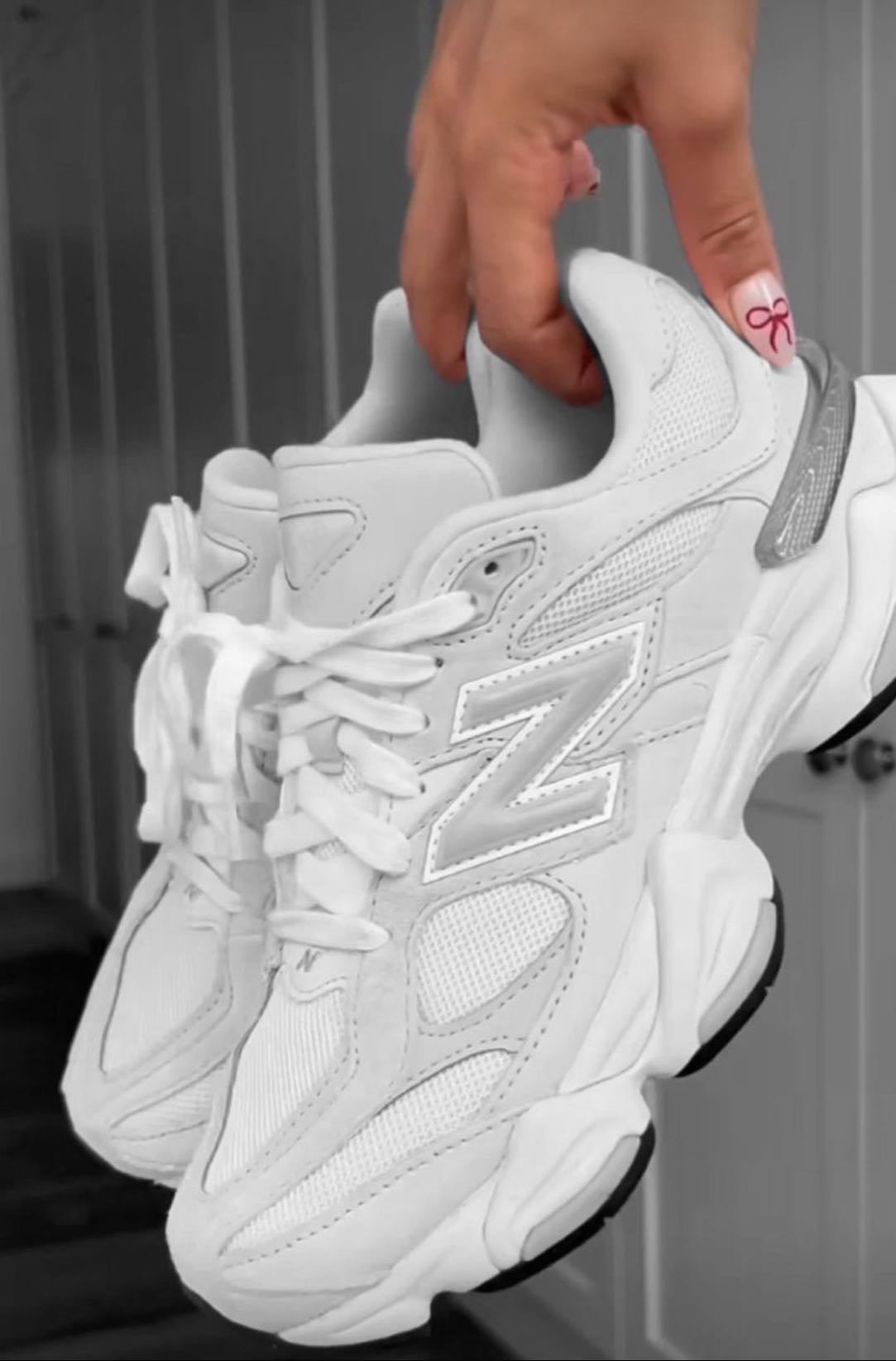 new balance 9060 - kids 4 white $115