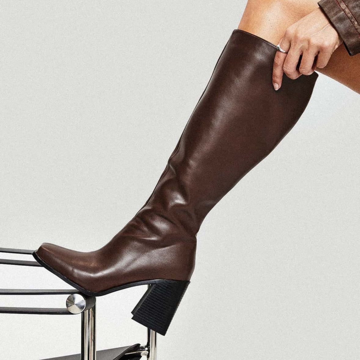 knee high boots - black, brown, white, etc.