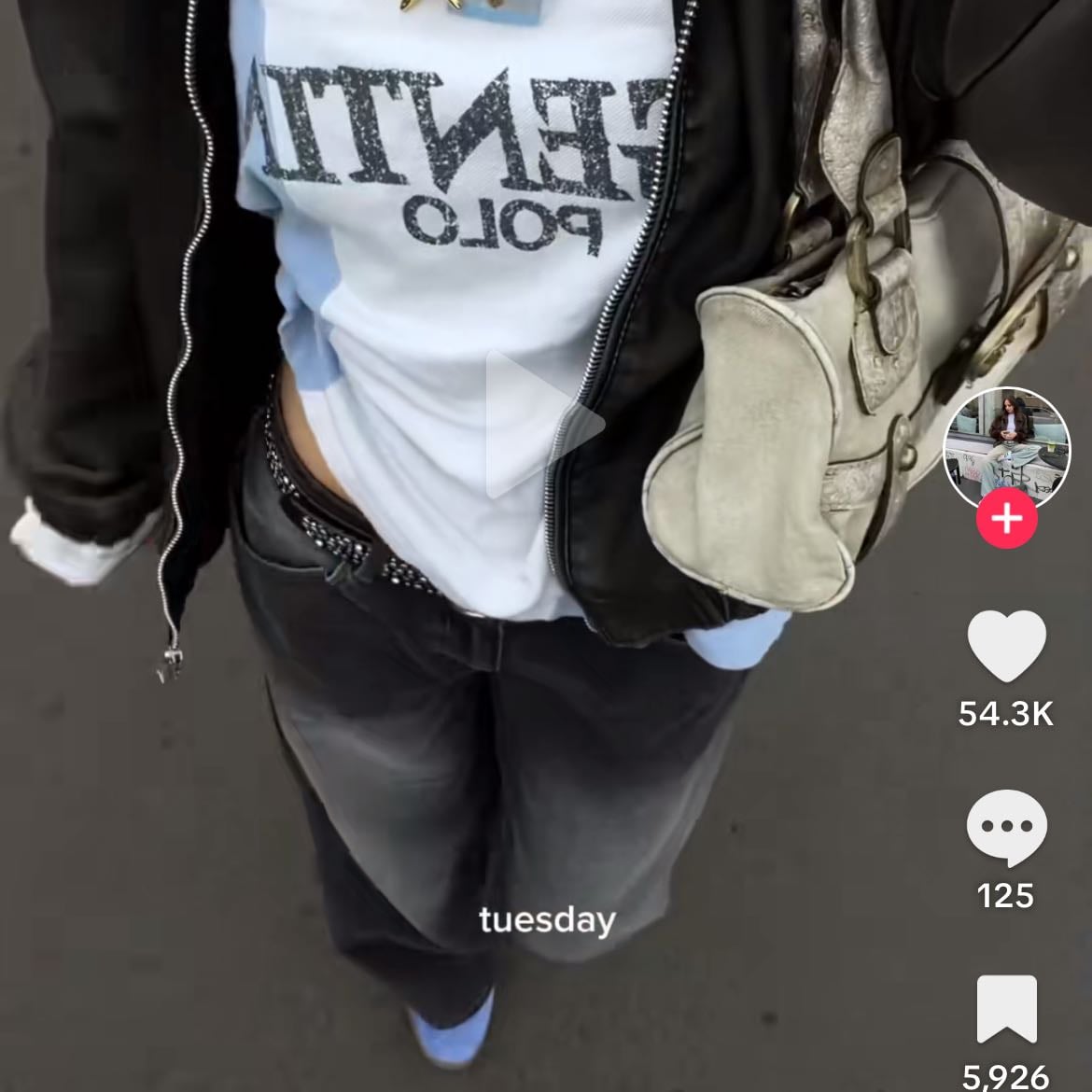 Blue shirt π·//π - Blue shirt, grey jeans, samba, biker